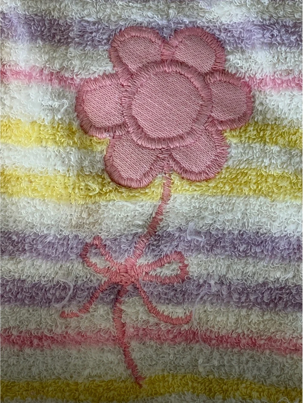 Vintage 70s baby girl terry cloth romper summer stripe 12 month flower Carters